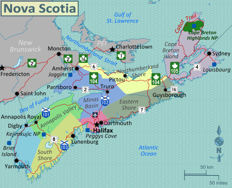 Map of Nova Scotia