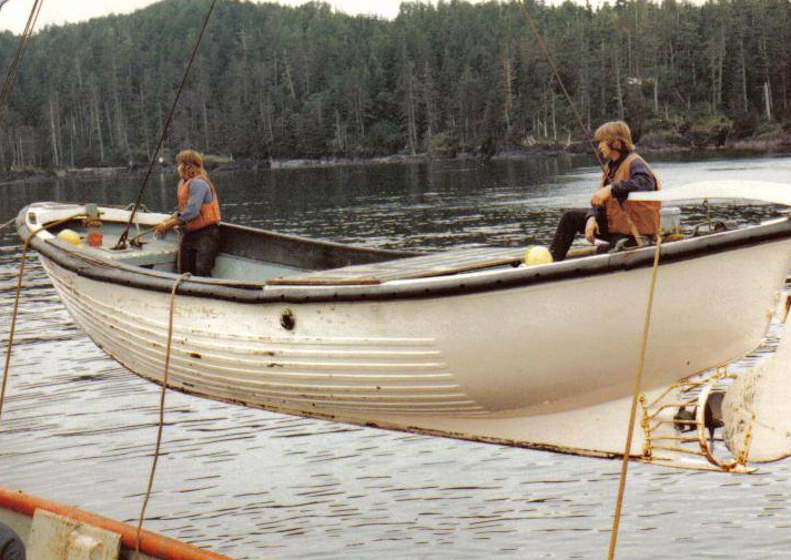 Workboat being lowered from the Sir James Douglas Canadian Coast Guard Ship