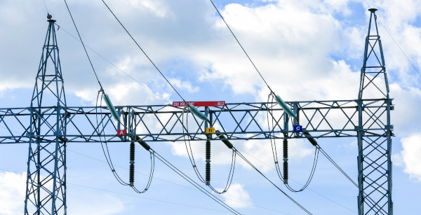 Electric post power-plant transformer station